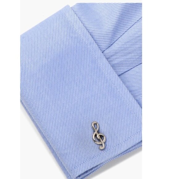 Cufflinks Inc Music Notes Cufflinks Silver Metal Cufflinks - Picture 6 of 6
